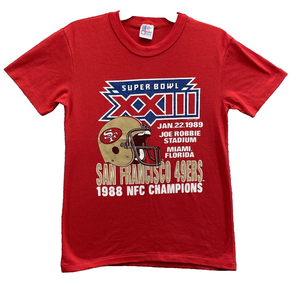 VTG San Francisco 49ers Superbowl XXIII T-Shirt Medium NFL Football 80s Made USA